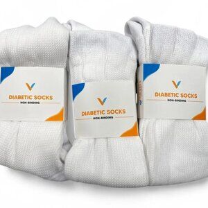 3 Pair Viasox Diabetic Non Binding Knee Socks XL Men's 13-19 Women's 14  X-Large